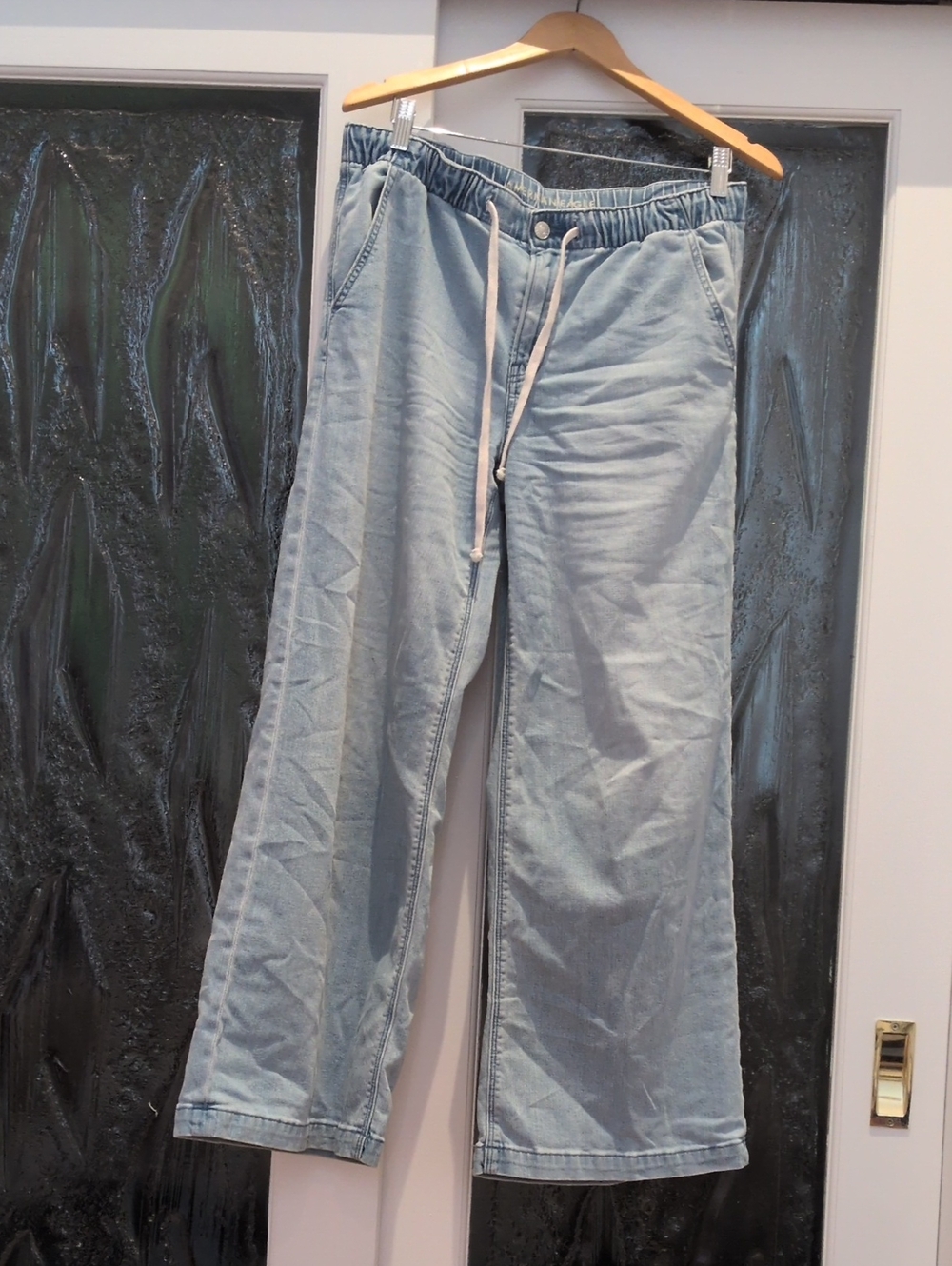American Eagle Outfitters Light Blue Stretch Drawstring Jeans